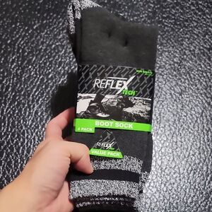 Reflex Gray and Black Boot Socks - 4 Pack
